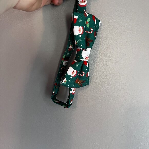 Bowtie For Men Christmas Santa Green Adjustable - Picture 3 of 4